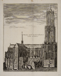 31022 Gezicht op de Domkerk en het Domkerkhof te Utrecht uit het noordwesten, met rechts het Bisschopshof met de ...